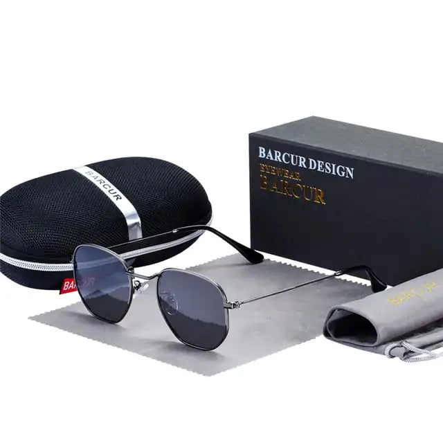 Barcur Hexagonal Retro Sunglasses