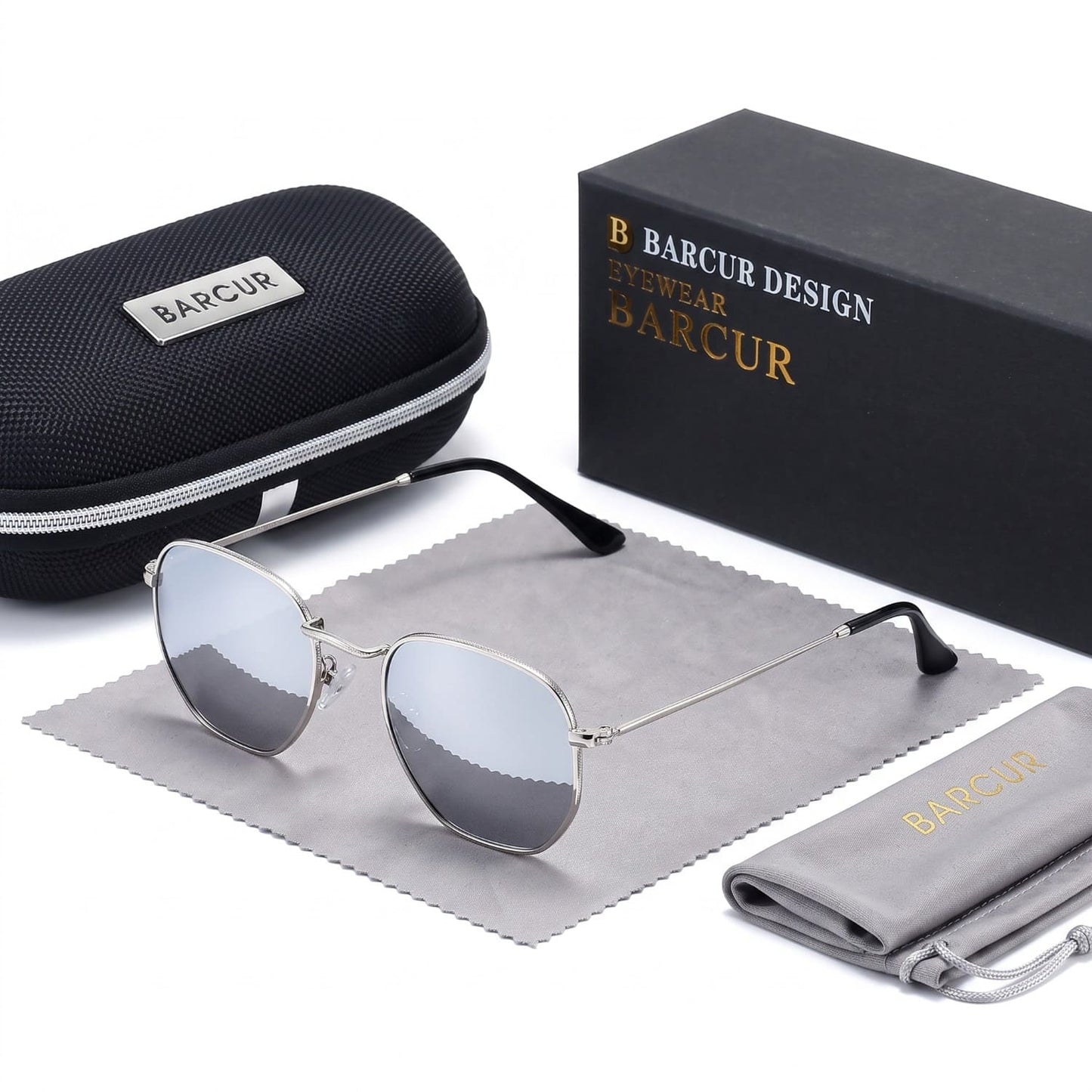 Barcur Hexagonal Retro Sunglasses