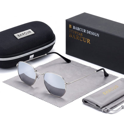 Barcur Hexagonal Retro Sunglasses