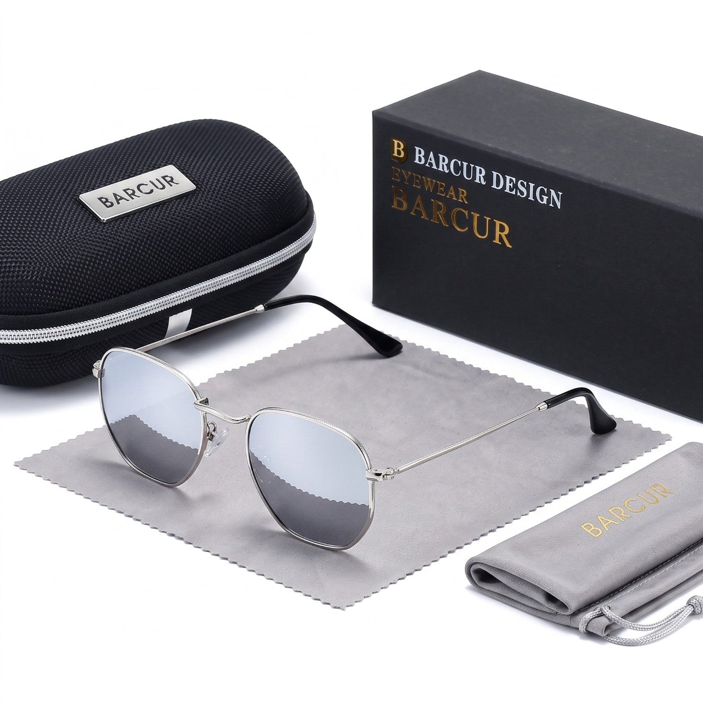 Barcur Hexagonal Retro Sunglasses