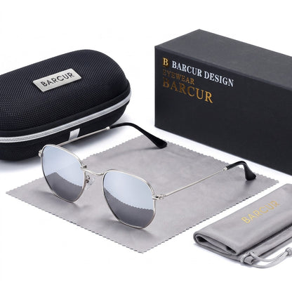 Barcur Hexagonal Retro Sunglasses