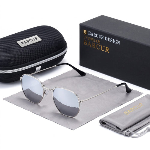 Barcur Hexagonal Retro Sunglasses